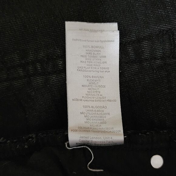 Jaded London Straight Leg Jeans in Black with Shredded Design Cotton Size 30/31 - Picture 11 of 16